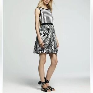 Peter Som for Design Nation Size 0 NWT Kohl's White Black Floral Striped‎ Dress